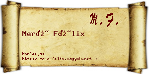 Merő Félix névjegykártya